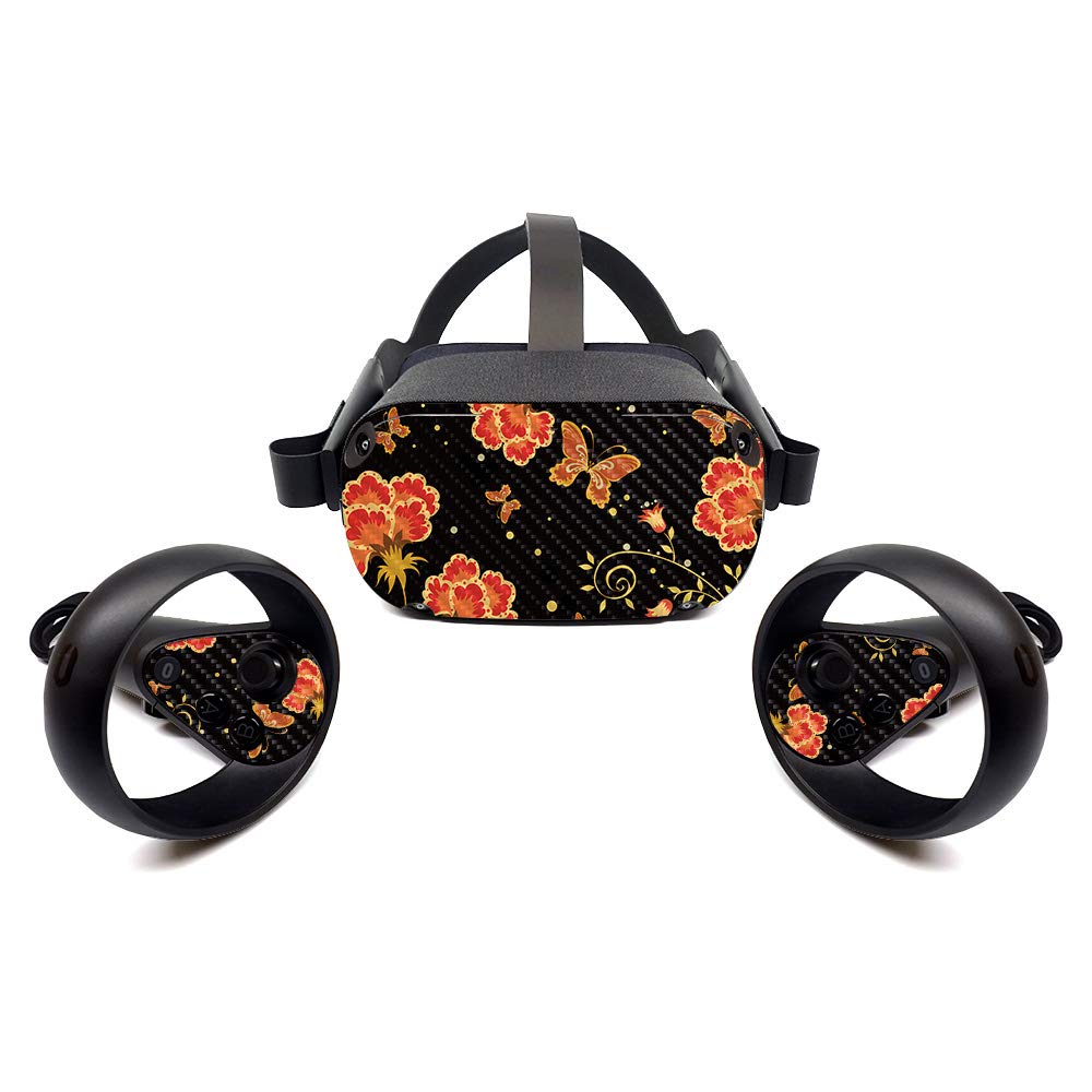 MightySkins Carbon Fiber Skin for Oculus Quest - Flower Dream | Protective, Durable Textured Carbon Fiber Finish | Easy to Apply, Remove, and Change