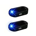 ANKIA 2PCS Solar Power Fake Car Alarm LED Light, Simulated Dummy Warning Anti-Theft LED Flashing Security Light, Car Alarm System Lamp with USB Port