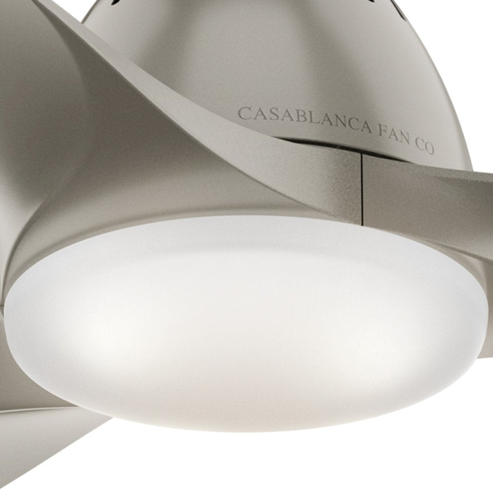 Casablanca Fan 52 Inch Contemporary Ceiling Fan in Pewter with Cased White Glass LED Light Kit and Remote Control (Renewed)