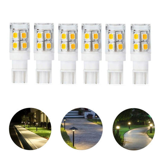 12V 24V Low Voltage Landscape Replacement LED Bulb T5 T10 Wedge Base 25W Equivalent 240lm 1.5W for Garden Path Deck Walkway Lawn Cool White 6000K Pack