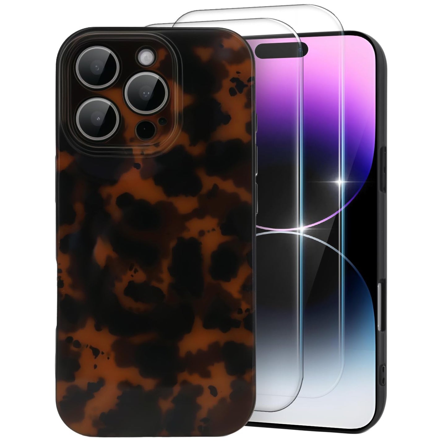 MYY Cute Phone Case for iPhone 14 Pro Max Case Amber Leopard Full Camera Protective Slim Shockproof Aesthetic - Brown Leopard