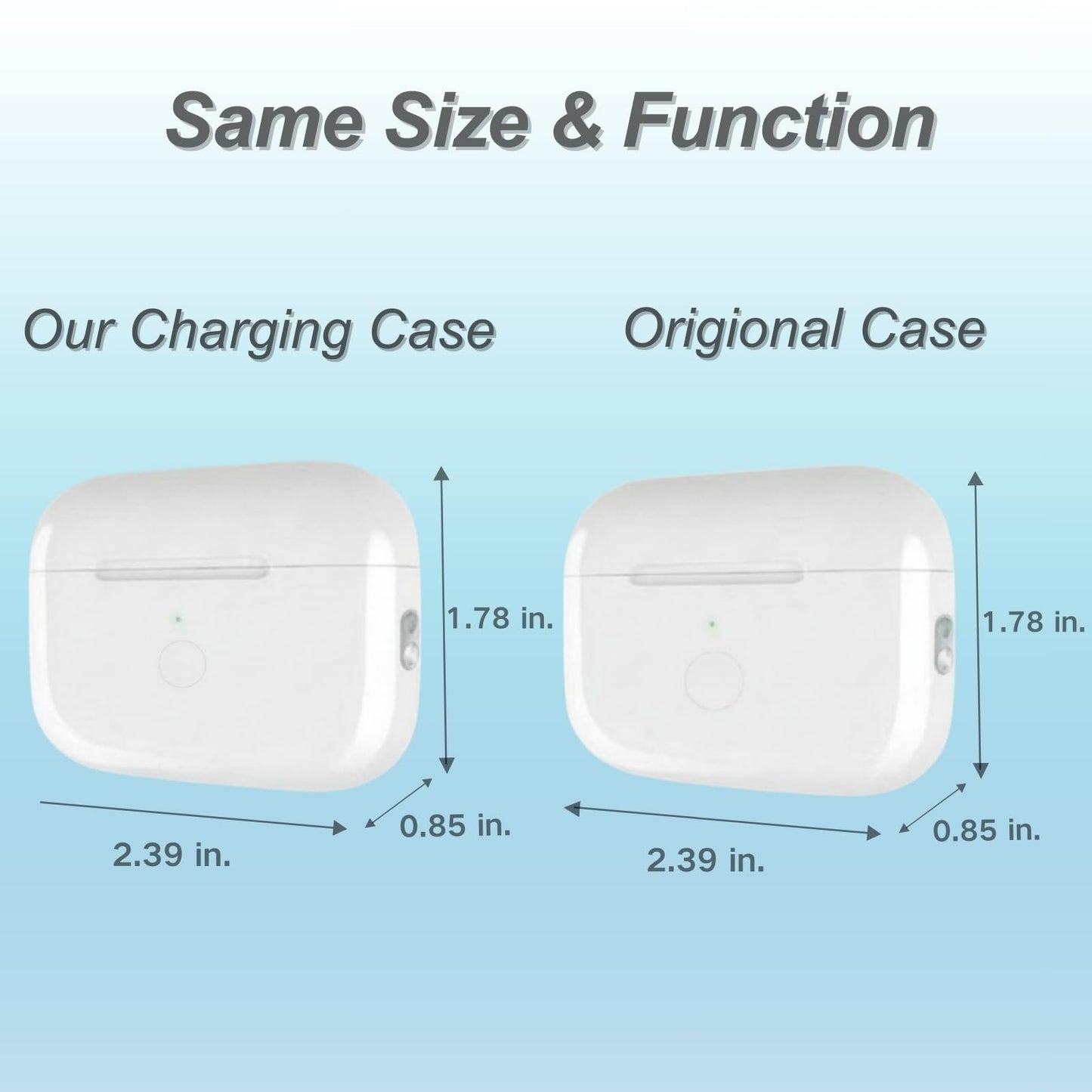 Replacement Charging Case for AirPod Pro 2 and 1 gen, Wireless Charging Cases Compatible with AirPod Pro 1st / 2nd, Wired and Wireless Charging