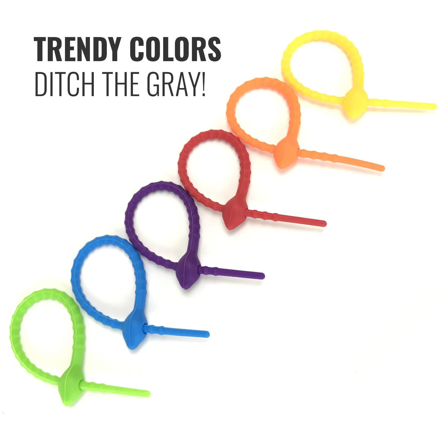 Teeo - Silicone Cable Ties - Cord Organizer - Twist Ties for Cords - Wire Ties - Reusable Organizer Cord Management, Electronics Wire Strips Rubber