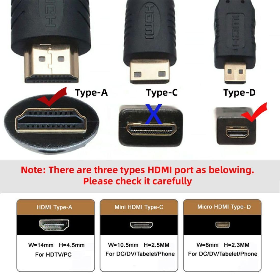 chenyang HDMI Male to Micro HDMI Male 90 Degree Left Angled HDTV Cable for Cell Phone & Tablet & Camera 1.5M