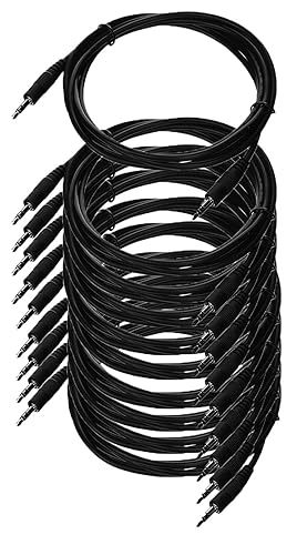Cables Unlimited 6 feet 3.5mm Male to Male Stereo Audio Cable with Nickel Plated Plugs for DVD Players, laptops, Portable CD Players, MP3 Players
