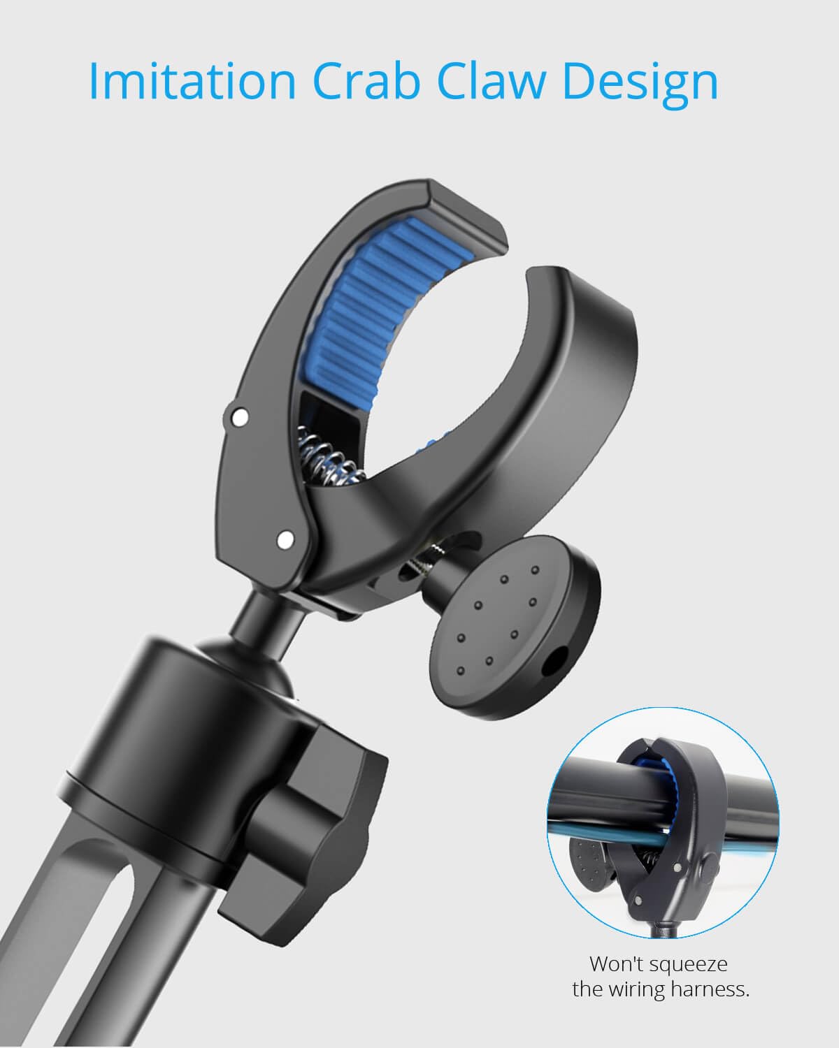 Quyee Phone Holder Car, Rear View Mirror Phone Holder - Aluminum Alloy Mount Multi-Angle Adjustment Rotatable and Retractable Compatible with All 4-7