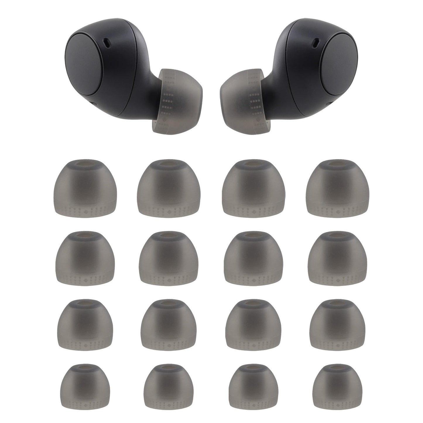 NANLANFAN Replacement Silicone Ear Tips for Sony WF-C510 / WF-C500 / WF-C700N / WF-C710N Wireless Earbuds, 8 Pairs (XS/S/M/L) (Black)