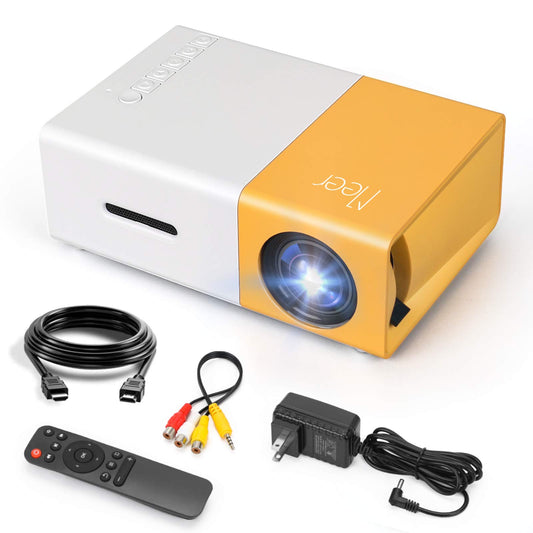 Mini Projector, Meer Portable Pico Full Color LED LCD Video Projector for Children Present, Video TV Movie, Party Game, Outdoor Entertainment