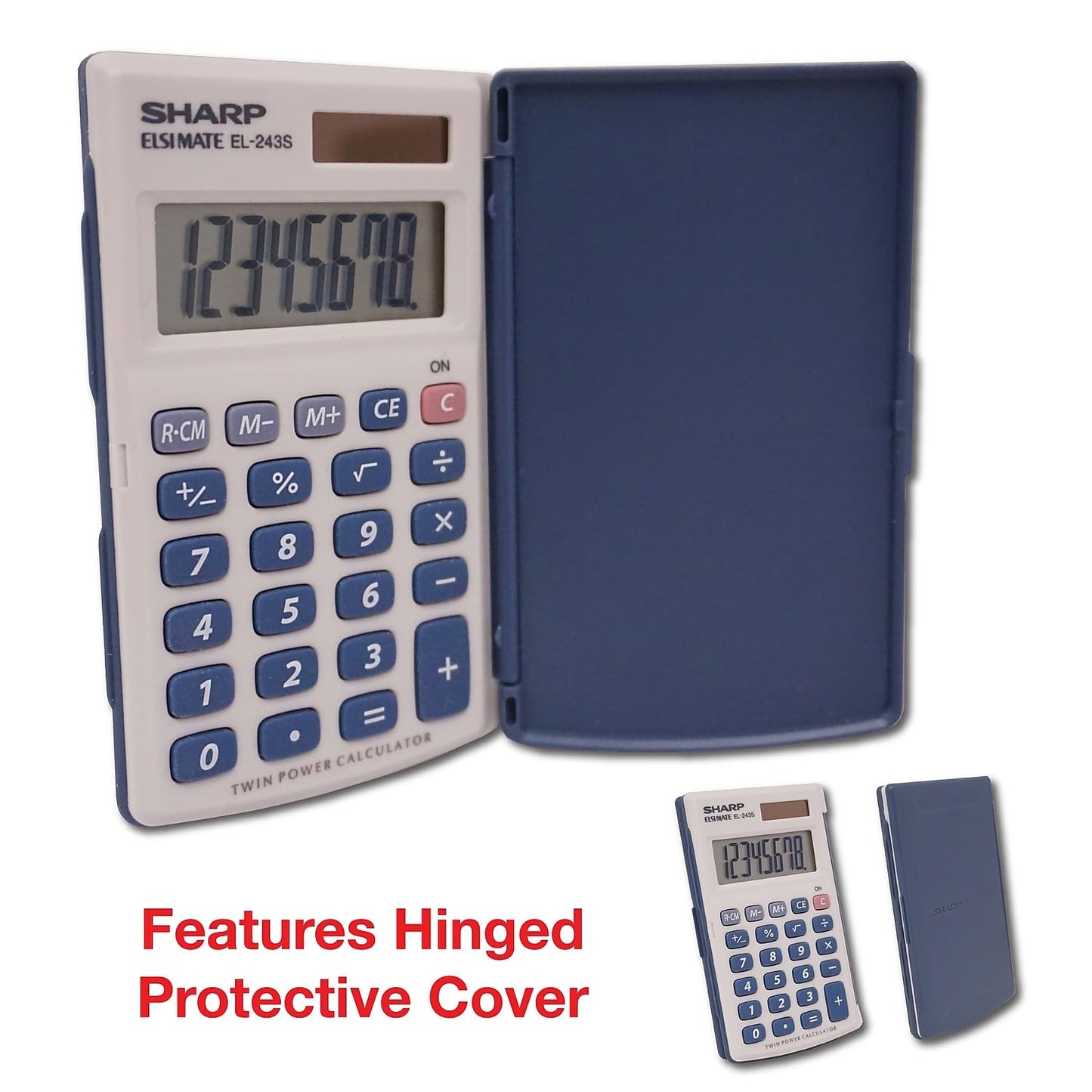 Sharp EL243SB EL-243SB Solar Pocket Calculator 8-Digit LCD