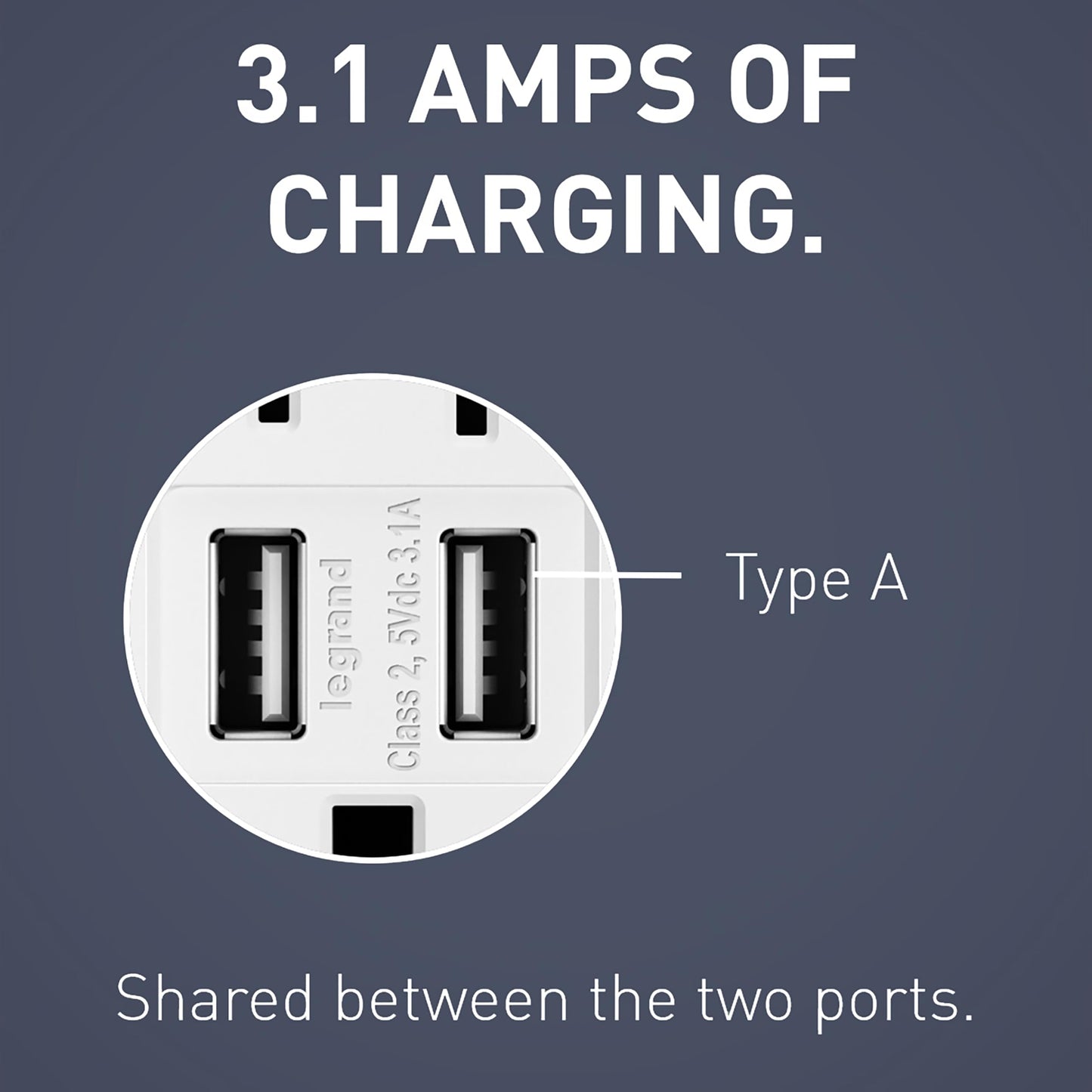 Legrand Pass & Seymour TR5362USBWCCV6 20 Amp Tamper Resistant Construction Specification Grade Duplex Receptacle Outlet with USB A/A 3.1A Charging