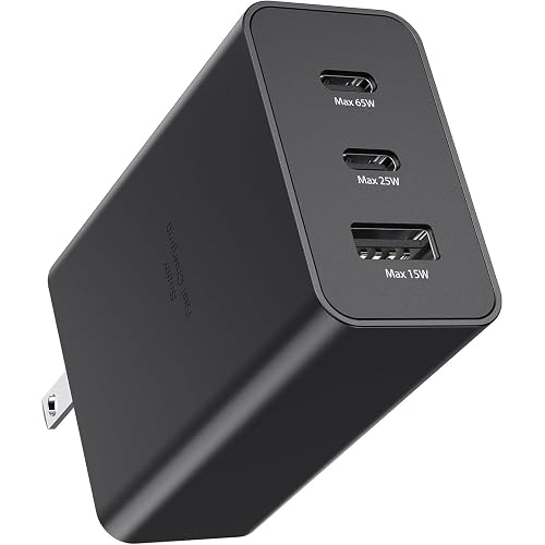 Samsung 65W 3-Port Super Fast Charging Wall Charger, GaN Adapter for Samsung Galaxy S26 Ultra/S26/S26+/S25 Ultra/S25/S25+/S24 Ultra/S24/S24+/S23