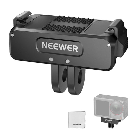 NEEWER Upgraded Quick Release Magnetic Mount Adapter Compatible with DJI Osmo Action 5 Pro/4/3, Action Camera Mount Vlogging Accessories with 1/4"