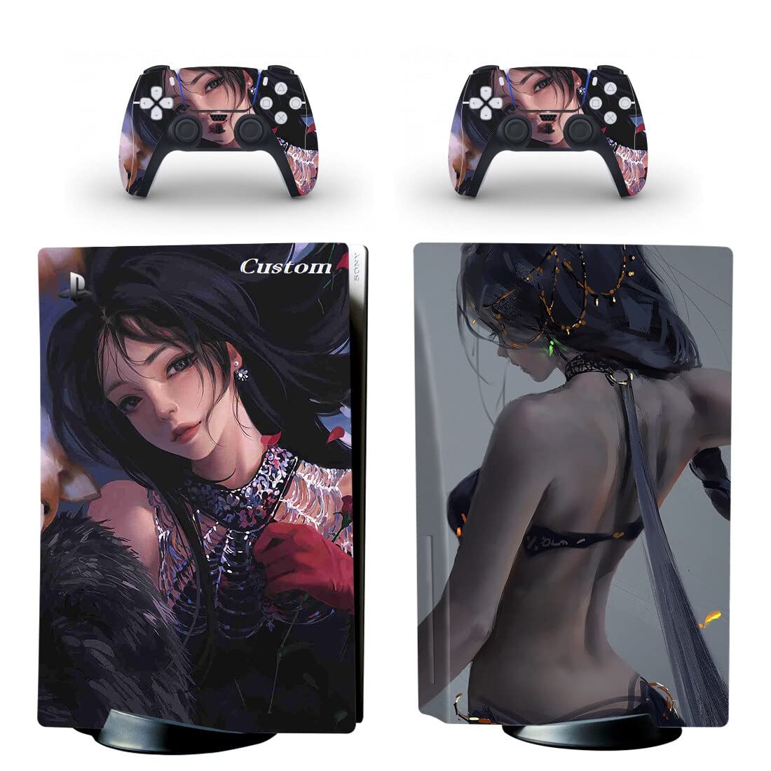 Custom Full Body PS5 Wrap Skin with Your Picture and Create Your Own Design,Custom Vinyl Skins Sticker for PS5 Disc Controller and Console
