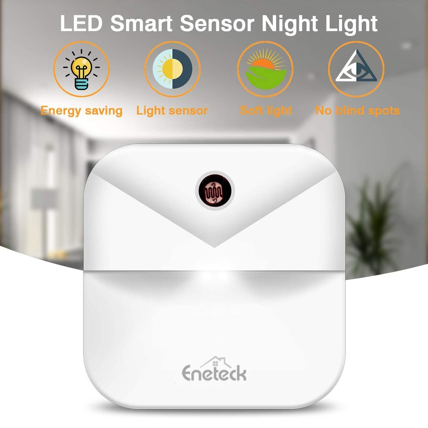 Eneteck LED Night Lights Plug into Wall,Soft Night Light with Dust to Dawn Sensor,Nightlight for Travel,Kitchen,Adults