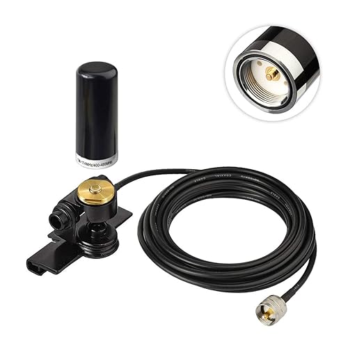 Bingfu Vehicle Mobile Ham Radio Antenna VHF UHF 136-174MHz 400-470MHz Car Truck Amateur Radio NMO Mount Low Profile Antenna with Lip Mount Fixed