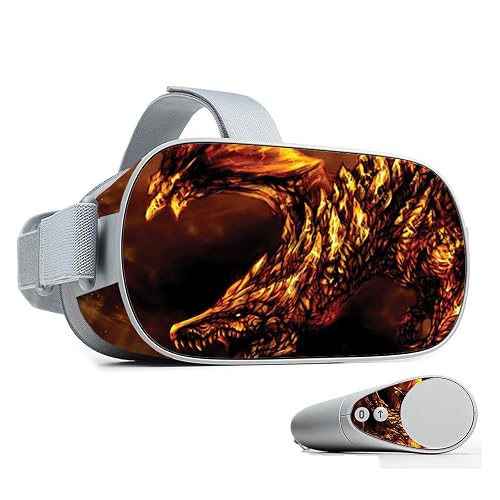 MightySkins Skin Compatible with Oculus Go Mobile VR - Golden Dragon | Protective, Durable, and Unique Vinyl Decal wrap Cover | Easy to Apply, Remove