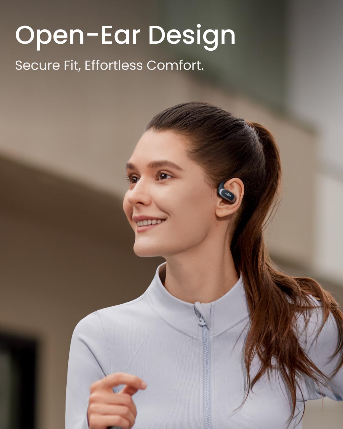 SHOKZ OpenFit Air-Open-Ear Headphones, True Wireless Earbuds, Water Resistant, Secure Earhooks for Daily Use, Black (Renewed)