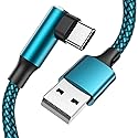 USB C Cable 90 Degree Right Angle[2Pack 6.6FT], USB A to Type C Nylon Braided Fast Charging Cable for Samsung Galaxy S22 Ultra/S22+/S22/S21, Note