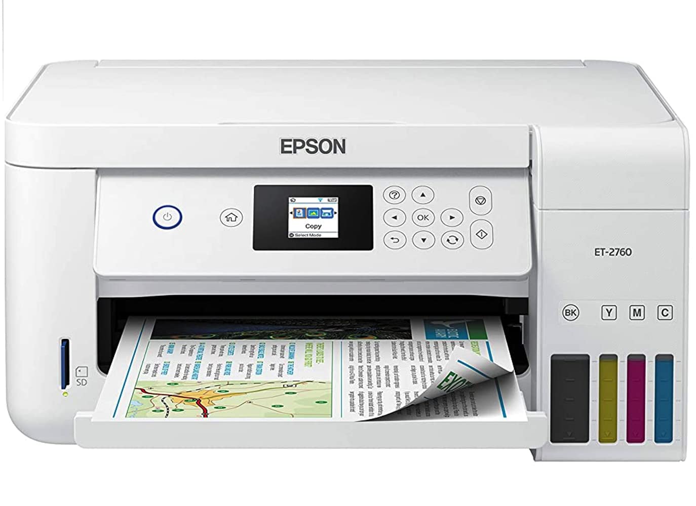 Epson EcoTank ET 2760 Wireless Color Inkjet Cartridge-Free All-in-One Supertank Printer, Mobile Print, Copy Scan, Auto 2-Sided Printing, Voice