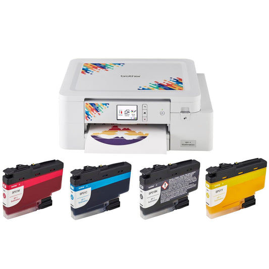 Brother Sublimation Printer - High-Speed Printing with Wireless Connectivity Bundle with Ink Cartridges (Black, Cyan, Magenta, and Yellow) (5 Items)