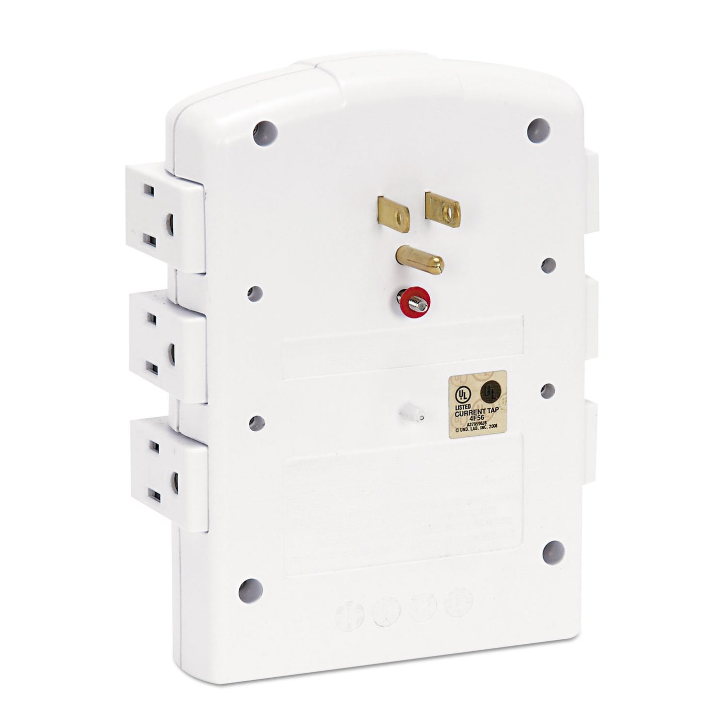 Innovera Wall Mount Surge Protector, 6 ac outlets, 2,160 j, White