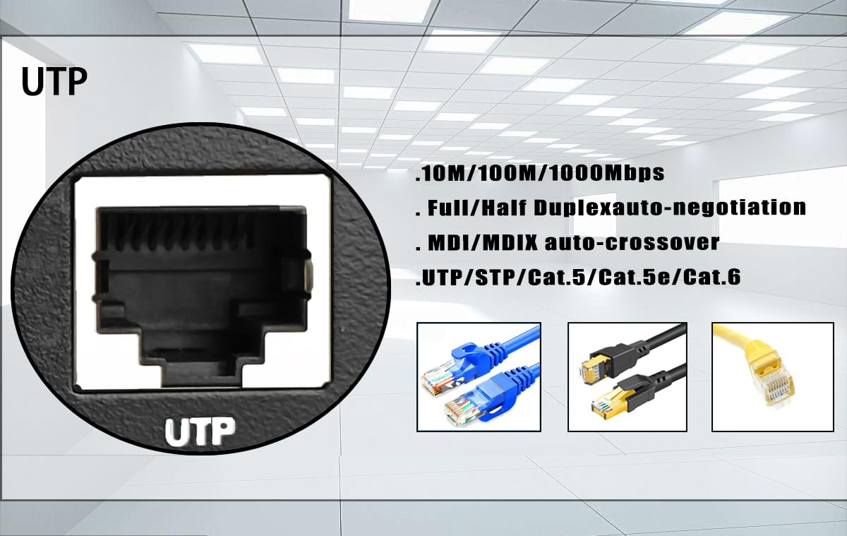 Baudcom Gigabit SingleMode Fiber to Ethernet Media Converter, Dual SC Fiber, Up to 20KM,1000Base-LX to 10/100/1000Base-Tx Gigabit SMF Fiber SC
