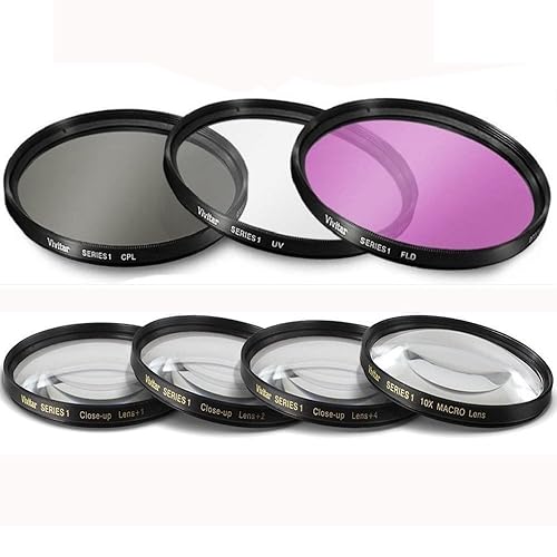 55mm 7PC Filter Set for Sony Alpha a7 Series Camera with 28-70mm Lens, a6600 With 18-135mm Lens - Includes 3 PC Filter Kit (UV-CPL-FLD) and 4PC Close