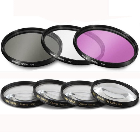 55mm 7PC Filter Set for Sony Alpha a7 Series Camera with 28-70mm Lens, a6600 With 18-135mm Lens - Includes 3 PC Filter Kit (UV-CPL-FLD) and 4PC Close