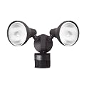 Globe Electric 17000272 180-Degree 240 W Twin Head Bronze Hardwired Motion Sensor Security Flood Light, Spotlight, Outdoor, Outside House Lights