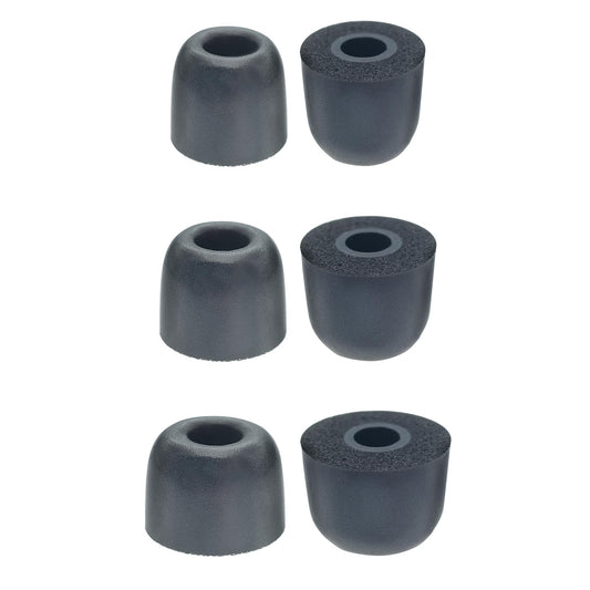 Klowcok Replacement Memory Foam Eartips for Axil GS Extreme 2.0/3.0, XCOR PRO Earbuds, Comfort Fit (3 Pairs, Assorted-S/M/L, Black)