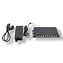 PoE Texas 8 Port Passive PoE Switch - 24v Passive Unmanaged Network Gigabit PoE Switch w/ 1 Uplink Port, Power 7 Devices, Includes 24 Volt 60 Watt