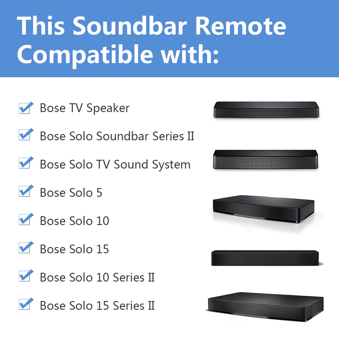 New Remote Control for Bose Solo 5 10 15 Series II TV Sound System 418775 410376 431974 845194 838309-1100 740928-1120 Bose Solo Soundbar Series II