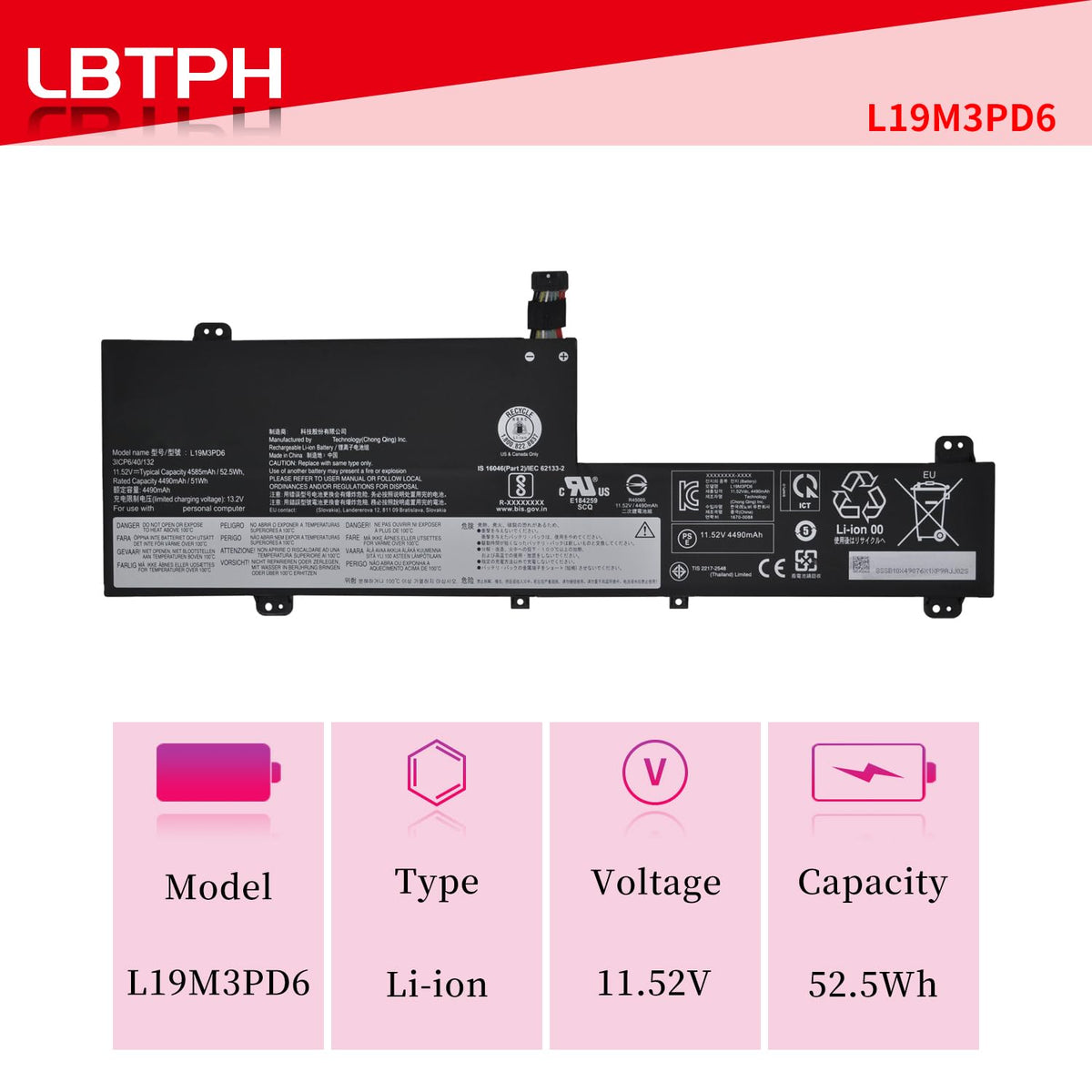 L19M3PD6 Battery for Lenovo Flex 5-14IIL05 5-15IIL05 5-14ARE05 82DF 81X2