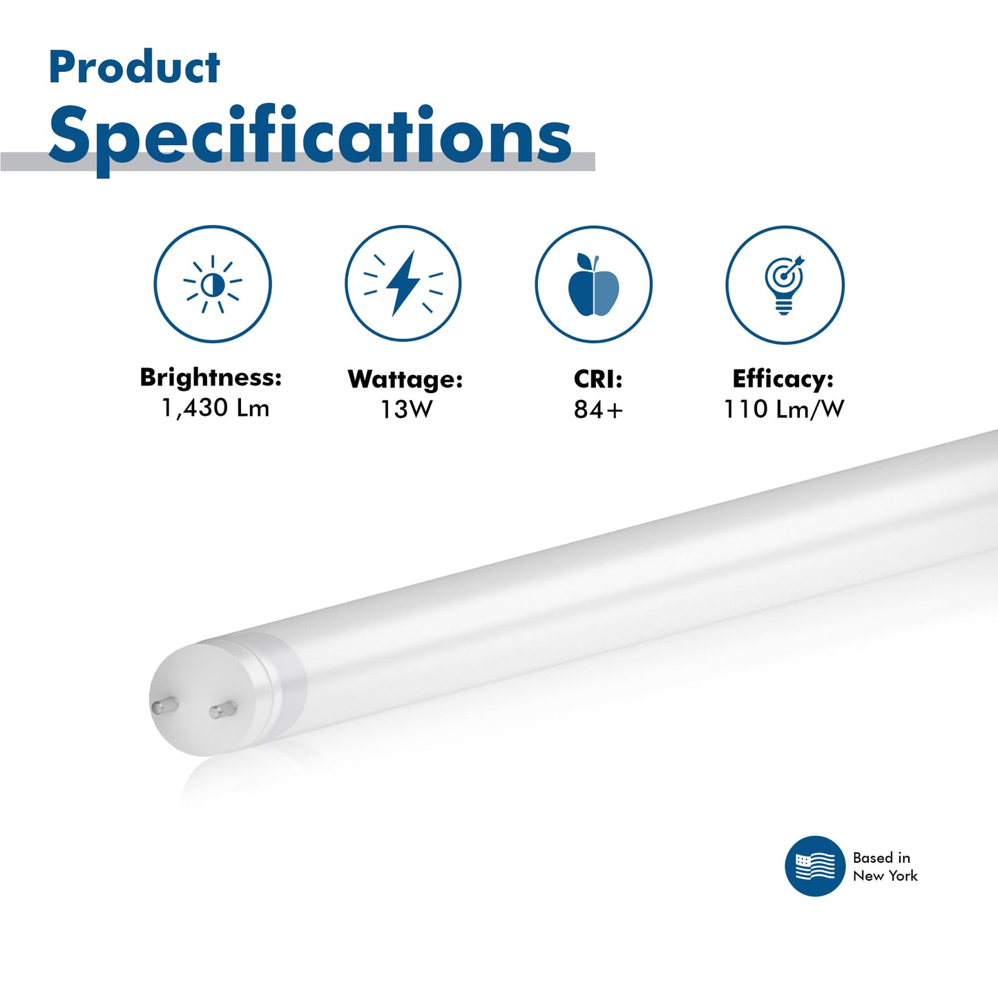 33 in. T8 G13 LED, F25T12/33, F25W/33, Type A Plug & Play, 4100K, Frosted
