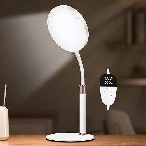 Sozapooty Light Therapy Lamp, UV-Free 10000 Lux Therapy Light with 3 Color Temperature Modes & Adjustable Brightness & Timer, Happy Therapy Lamp