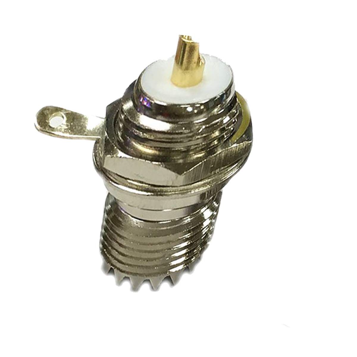 LYLGO (4-Pack) UHF Female SO239 Socket Bulkhead Welding Panel Mounting Straight Socket with Nut Bulkhead Handle Welding Post Connector RF