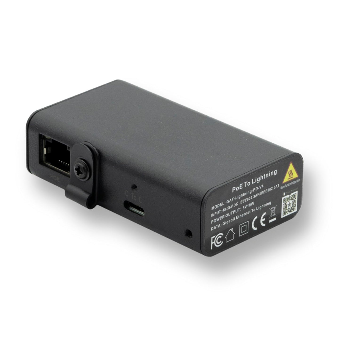 PoE Texas 802.3af Ethernet to Lightning Adapter, 5V 10W