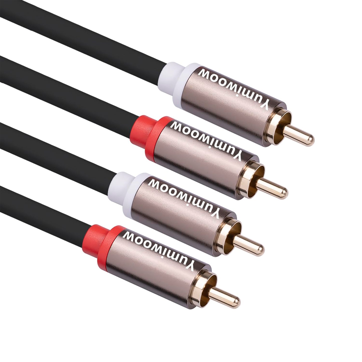 Yumiwoow RCA Cables 2 Pack[Hi-Fi Sound, PVC Jacket, Shielded], 2-Male to 2-Male RCA Audio Stereo Subwoofer Cable Auxiliary Cord for Home