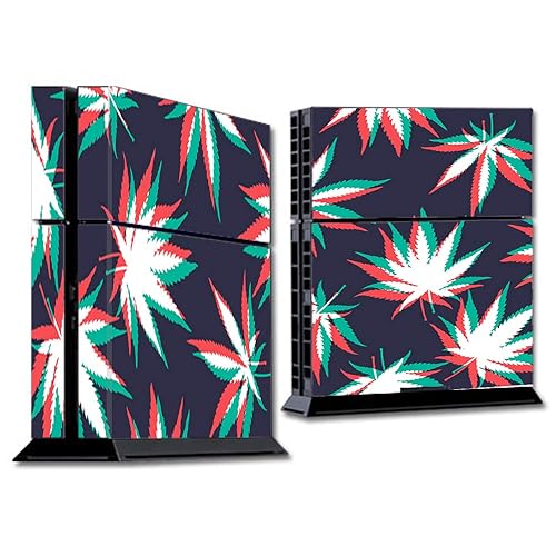 IT'S A SKIN Wrap Compatible with PS4 (R) Sony (R) PlayStation (R) Console - Decals Vinyl Stickers Overlay - 3D Holographic Weed Pot Leaf