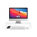 Azar 515360 Acrylic Monitor Stand Riser - Made in USA Laptop stand and Monitor Riser Acrylic Monitor Stand Riser Clear Laptop Stand for Desk Ergonomic