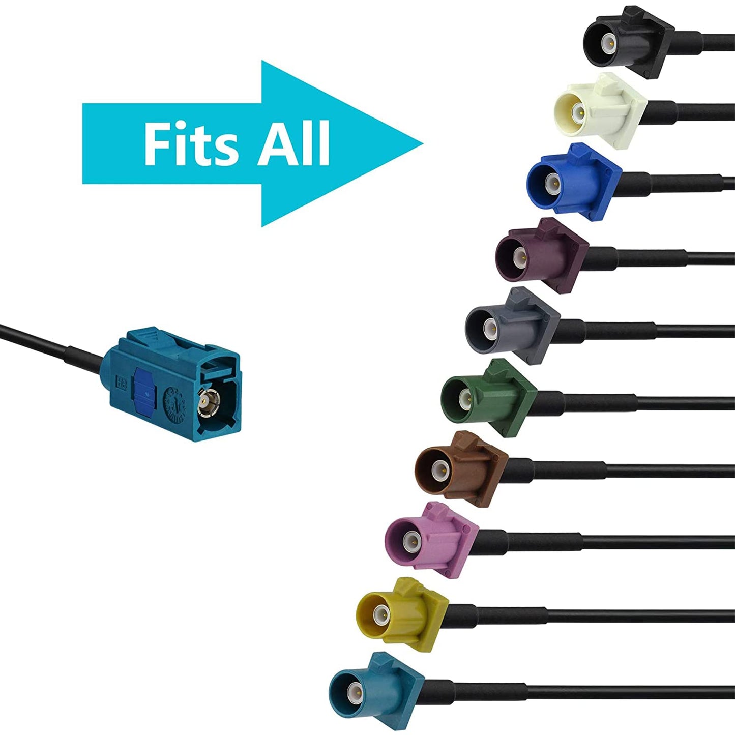 Bingfu Car Antenna Adapter Vehicle Stereo FM AM Radio Antenna Adapter Fakra Z Female to DIN Socket Connector Cable 30cm 1 feet for Car Stereo Audio HD