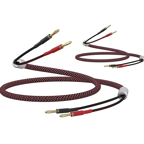 Preffair HiFi OFC Pure Copper Speaker Cable with 8 Gold Banana Plug Audiophile Banana Loudspeaker Wires for Speaker Amplifier Home Theater