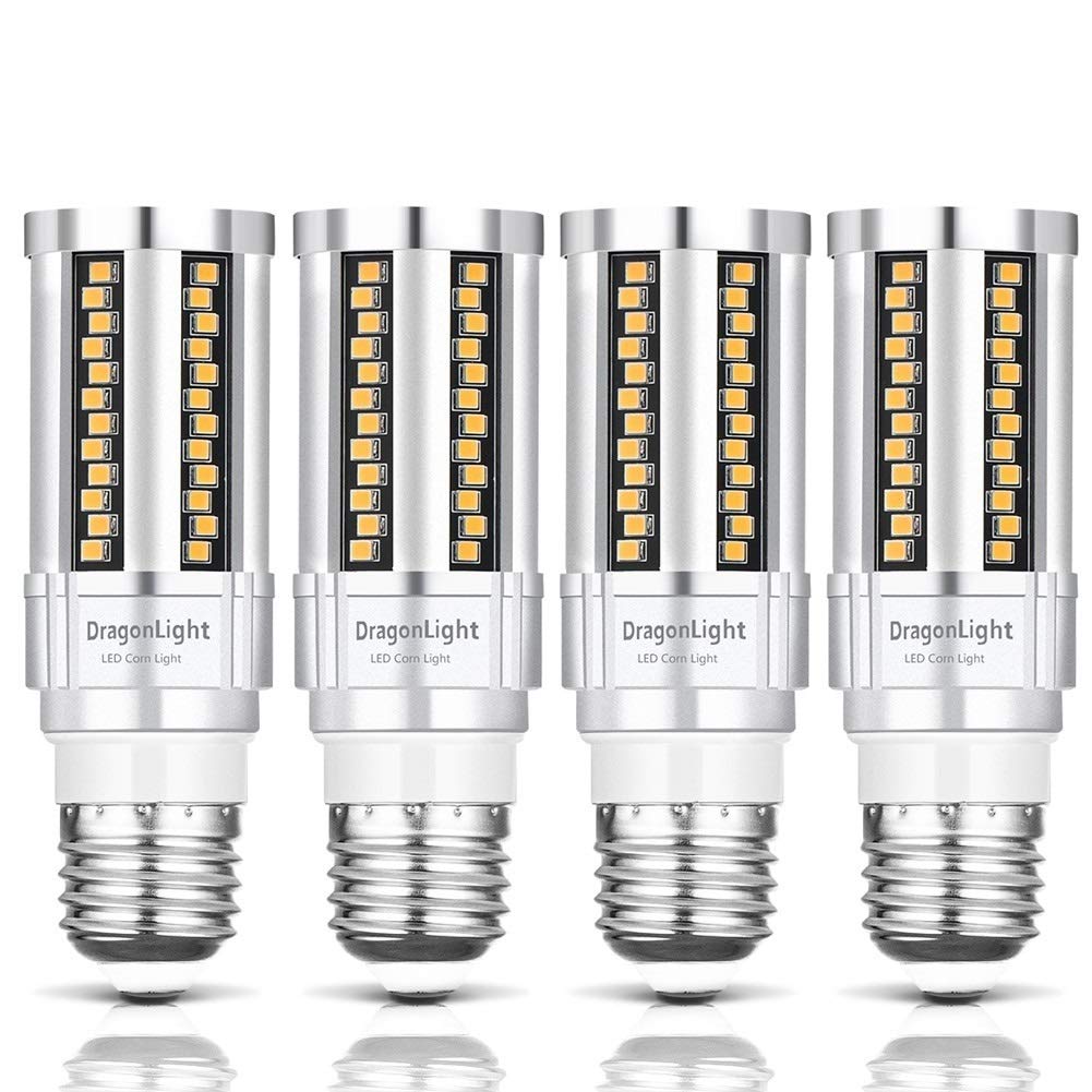 DragonLight 15W Super Bright Corn LED Light Bulbs Fanless(150 Watt Equivalent) - 3000K Warm White 1,800 Lumens E26 Base LED Lamp for Residential