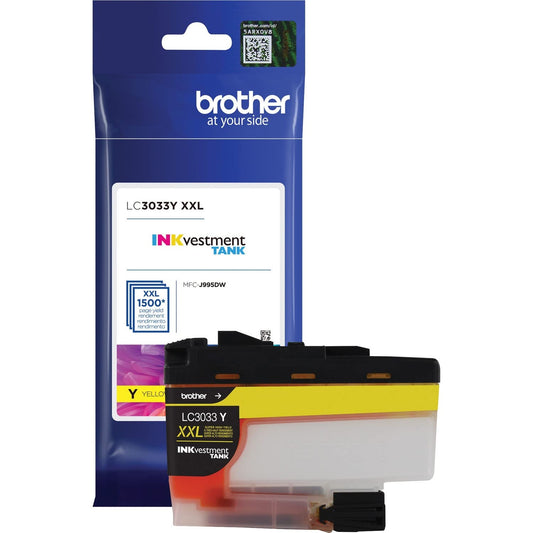 Brother Genuine LC3033Y, Single Pack Super High-Yield Yellow INKvestment Tank Ink Cartridge, Page Yield Up to 1,500 Pages, LC3033, Amazon Dash