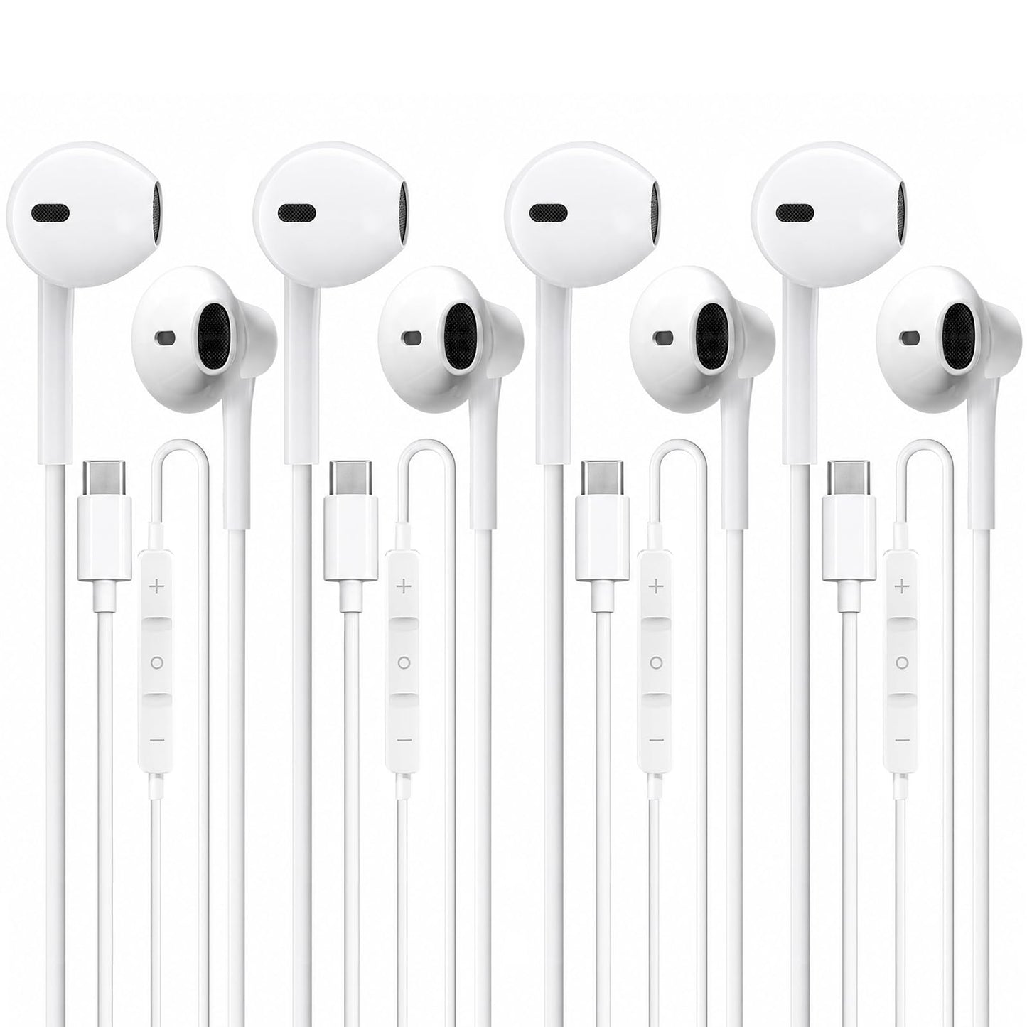 USB C Headphones 4 Pack?USB Type C Earbuds HiFi Stereo USB C Wired Earphones with Microphone Volume Control Compatible with Samsung Galaxy S23 S22 S21
