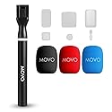 Movo WMX-HM2 Wireless Microphone Handle for DJI Mic, Rode GO II - Handheld Interview Grip with Mic Holder, Adapter & 3 Windscreens - for YouTube