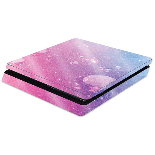 MightySkins Glossy Glitter Skin for Sony PS4 Slim Console - Pink Diamond | Protective, Durable High-Gloss Glitter Finish | Easy to Apply, Remove,