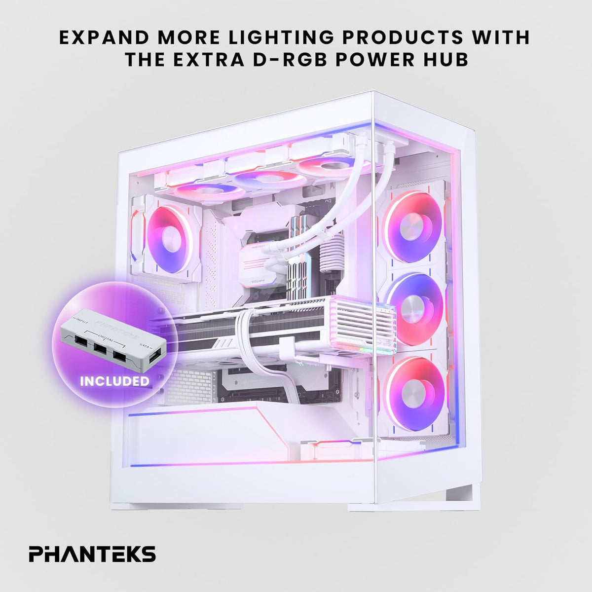 Phanteks NV5 ARGB Lighting Kit - 4X LED Modules & Power Hub, White