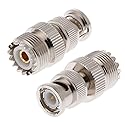 TengKo BNC Male to UHF Female SO-239 SO239 Adapter Connector RF Coaxial Coax Adapter for Antenna Coaxial Cable Radio Scanner (2 Pack)