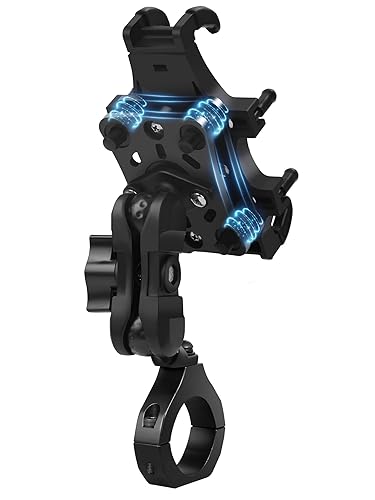 ZIDIYORUO Anti-Vibration UTV Phone Mount Heavy Duty, Full Protection SXS Phone Holder with Aluminum Bracket Fit for 1.75-2" Roll Cage, Adjustable UTV